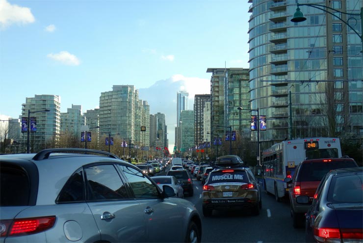 traffic jam in Vancouver