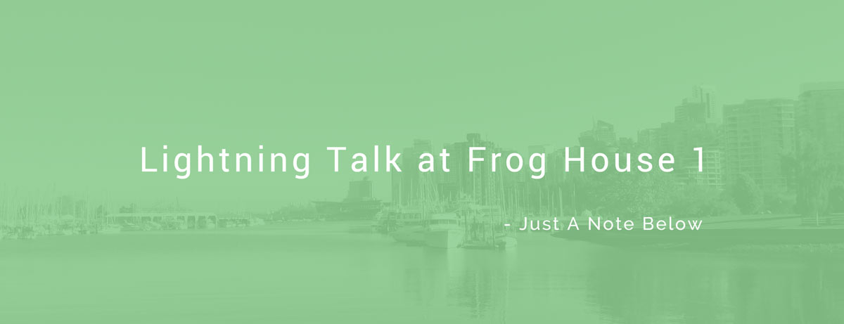 Frog House Lighting Talk Cover